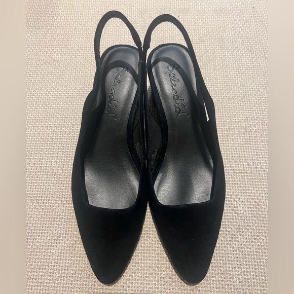 Bloomingdales suede slingback flats with block heel - Picture 1 of 3